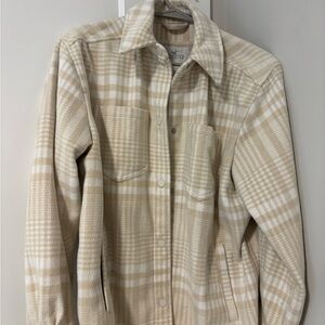 Hollister Women's Cream Plaid Jacket